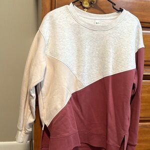 Colorblock Women's Sweater - Gray and Brown